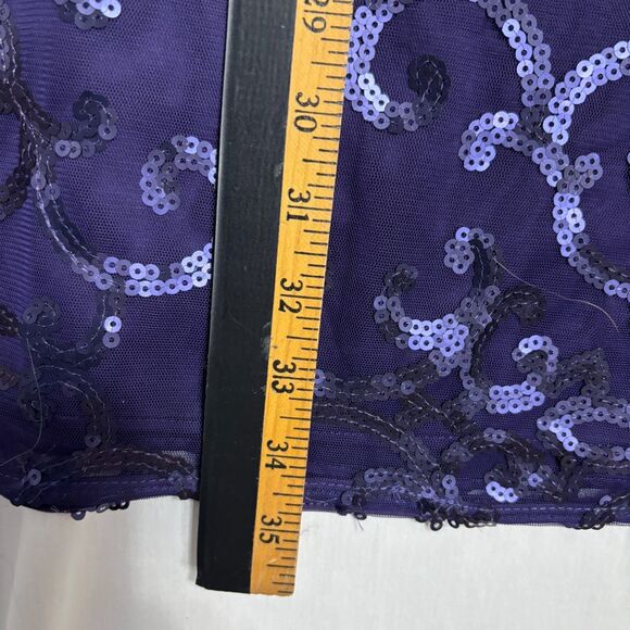 Jessica Howard Cocktail Dress Sequin Embellished Purple Elegant Wedding Sz 6 - Picture 8 of 8